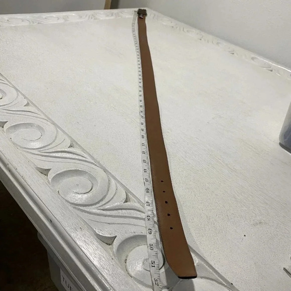 Brighton Mens Dress Belt Leather Brown Silver America Made 46 Classic Simple - Picture 8 of 10